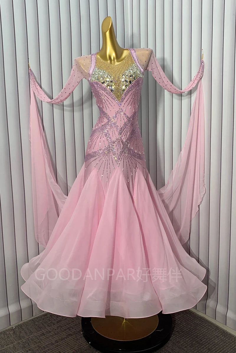 Ballroom Dance Dress with wings hole on back