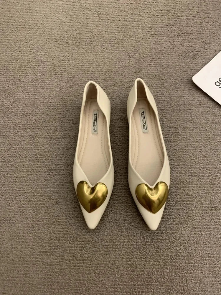 Elegant Black Flat Bottomed Single Shoes