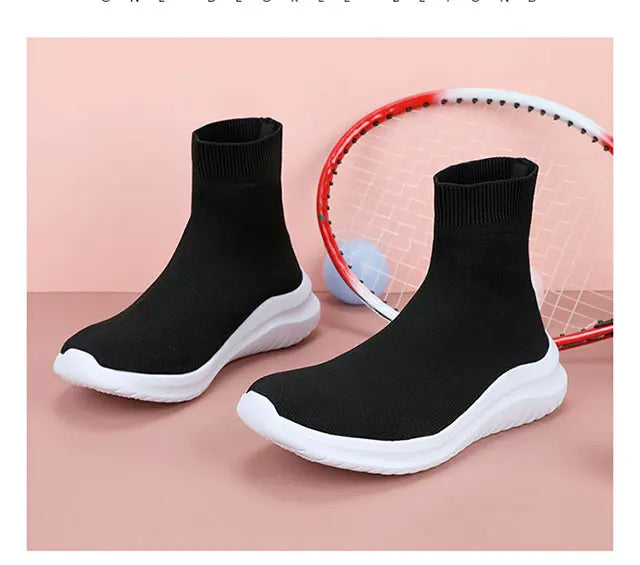 High-Top Casual Walking Sports Non-Slip Flat Ankle Boots