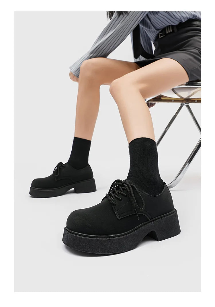 Classic British-Style Round-Toe Youth Streetwear Leather Shoes