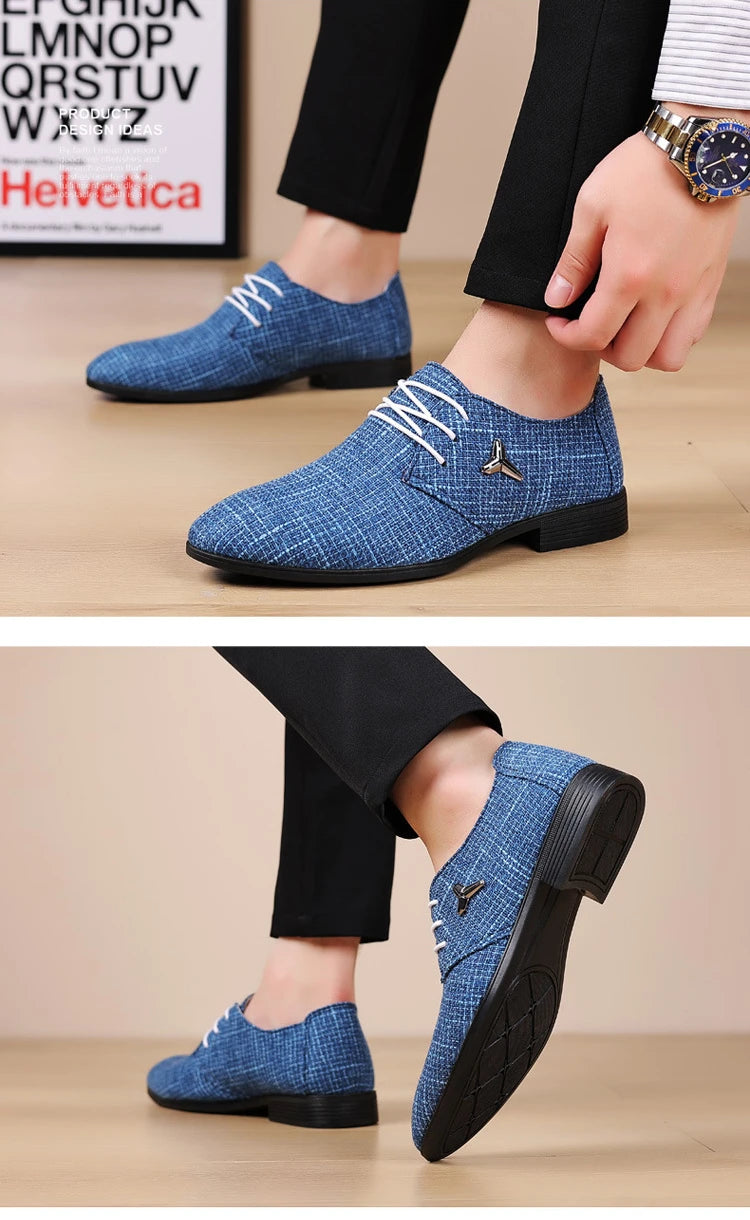 Breathable Pointed Toe Linen Oxford Shoes