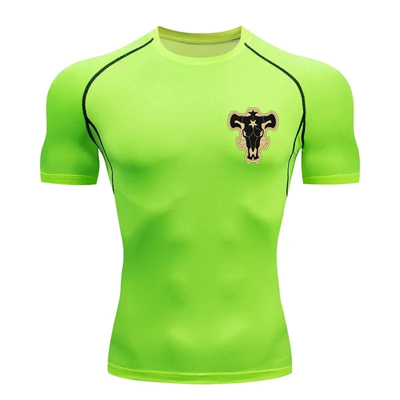 Bull Print Athletic Quick Dry Compression Shirts T-Shirts