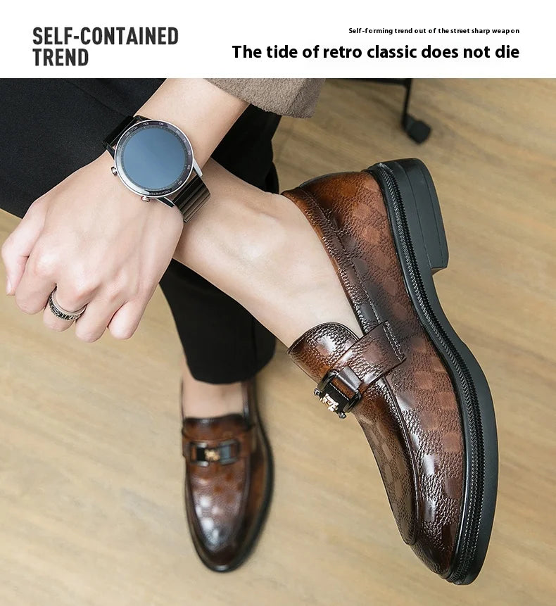 Leather British Style Casual Slip-on Breathable Loafers