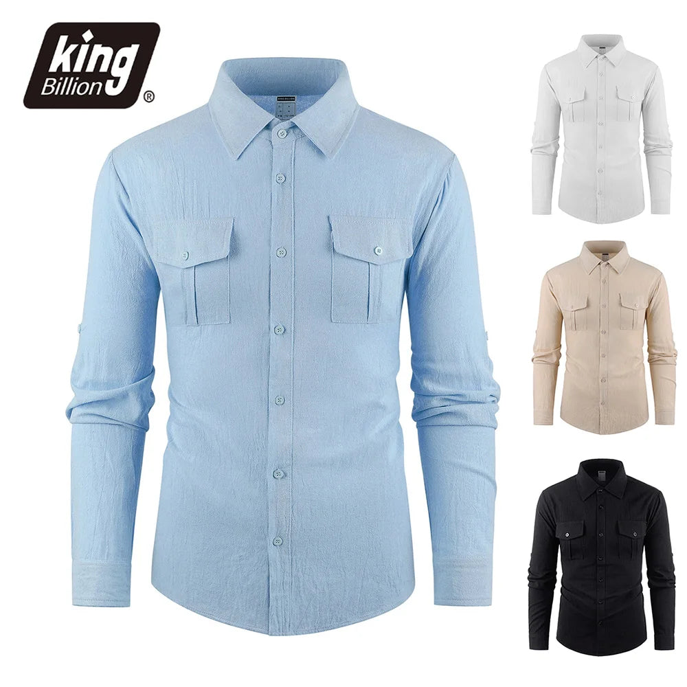 Men's Cargo Single Breasted Breathable Long Sleeve Shirt