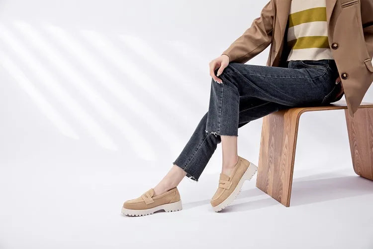 AIYUQI  British Style Genuine Leather Loafer