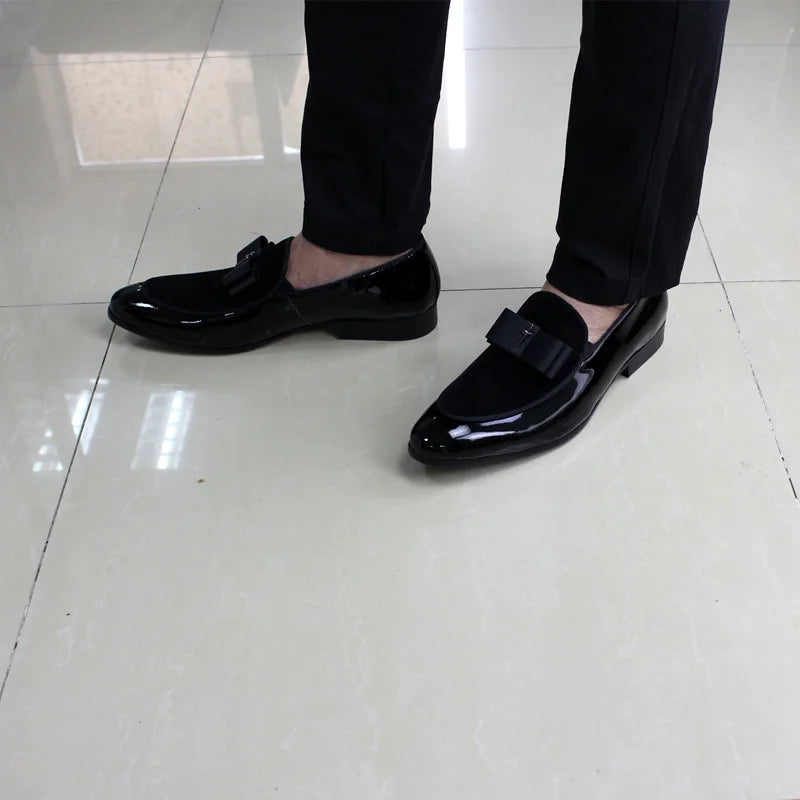 Cross Labled Suede Slip-On Leather Loafers