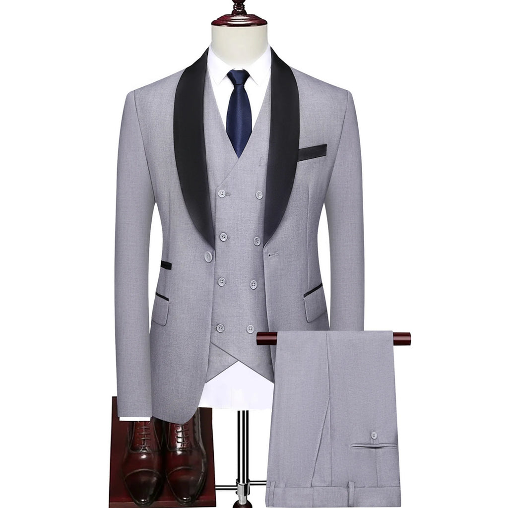 Men's three-piece suit Jacket Vest and trousers Dinner wedding tuxedo Slim-fit formal business suit