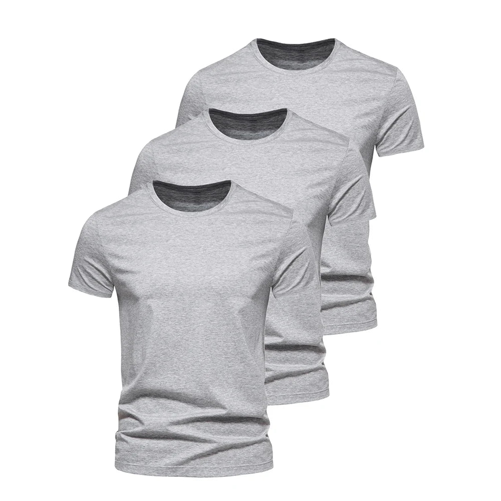 3Pcs Plain O-neck T-shirt