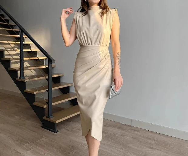 Elegant Contrast Lace Sleeveless Sexy Dress