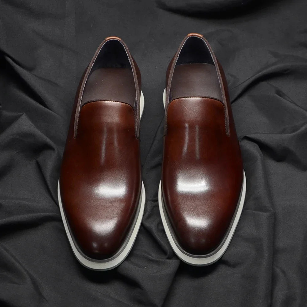Classic Genuine Leather Loafer, Luxury Handmade Minimalist Style