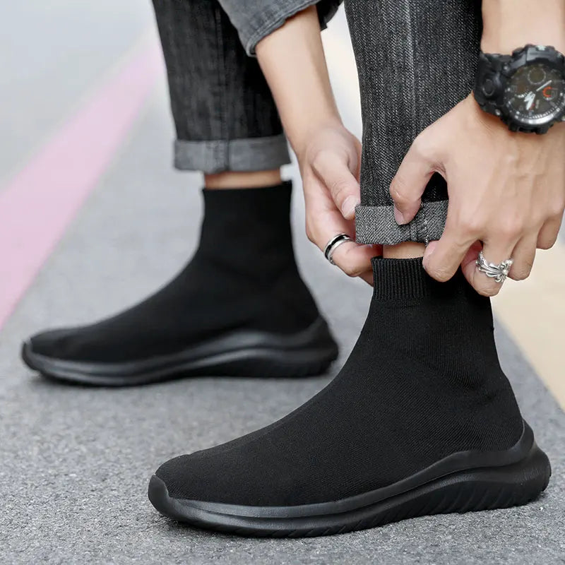 High-Top Casual Walking Sports Non-Slip Flat Ankle Boots