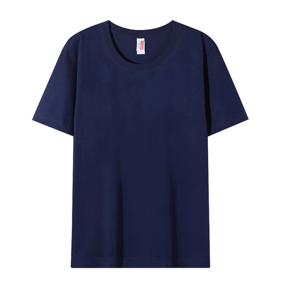 Plain Round Neck Cotton T-shirt Unisex