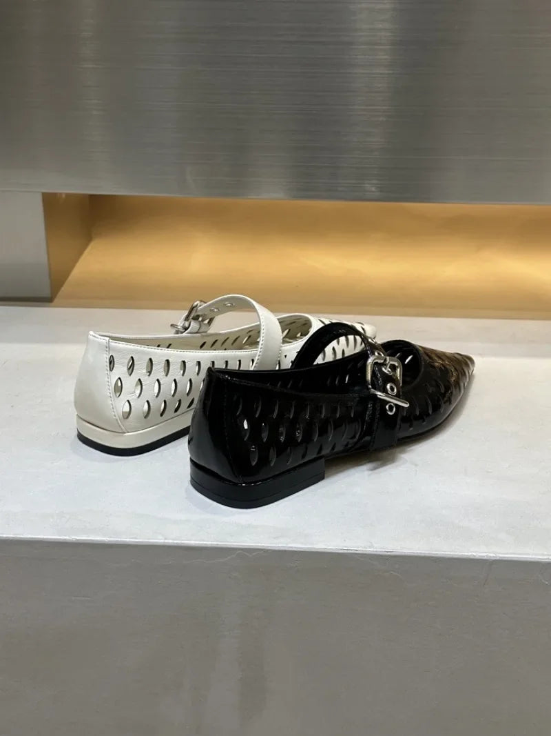 Pointed Toe Flats Hollow Loafers