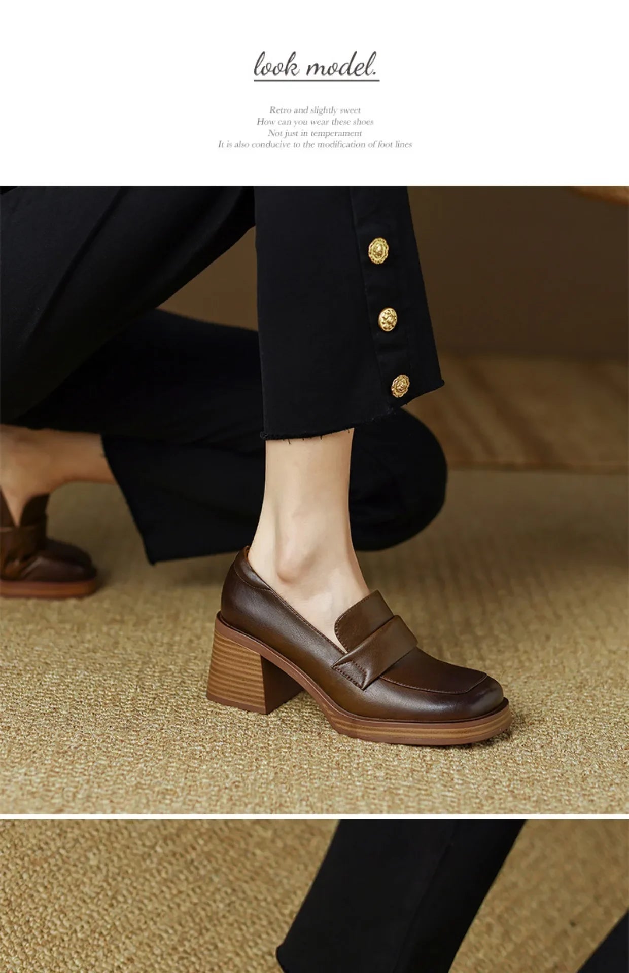 Retro British Style Thick High Leather Loafers