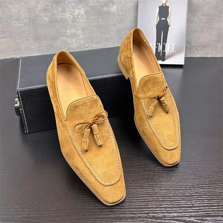 Suede Tassel Slip-On British Style Penny Loafer