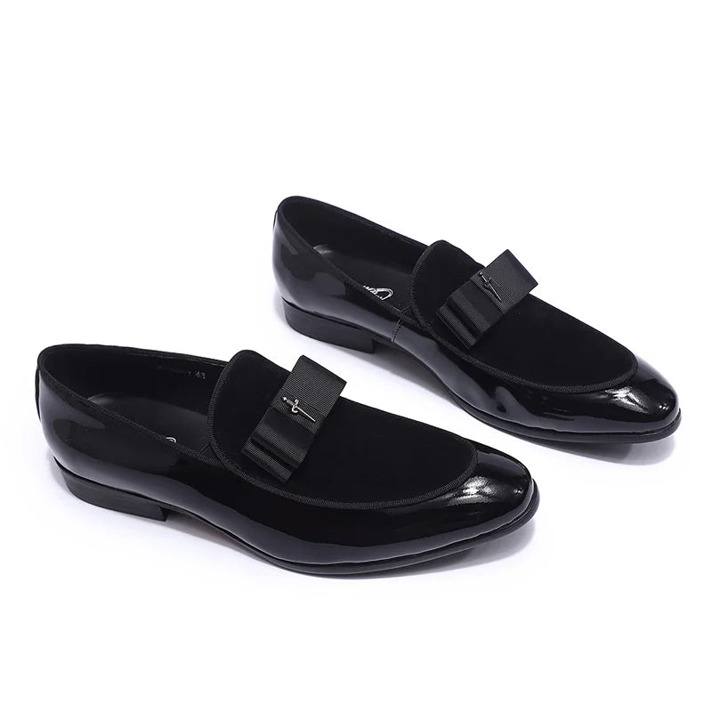 Cross Labled Suede Slip-On Leather Loafers