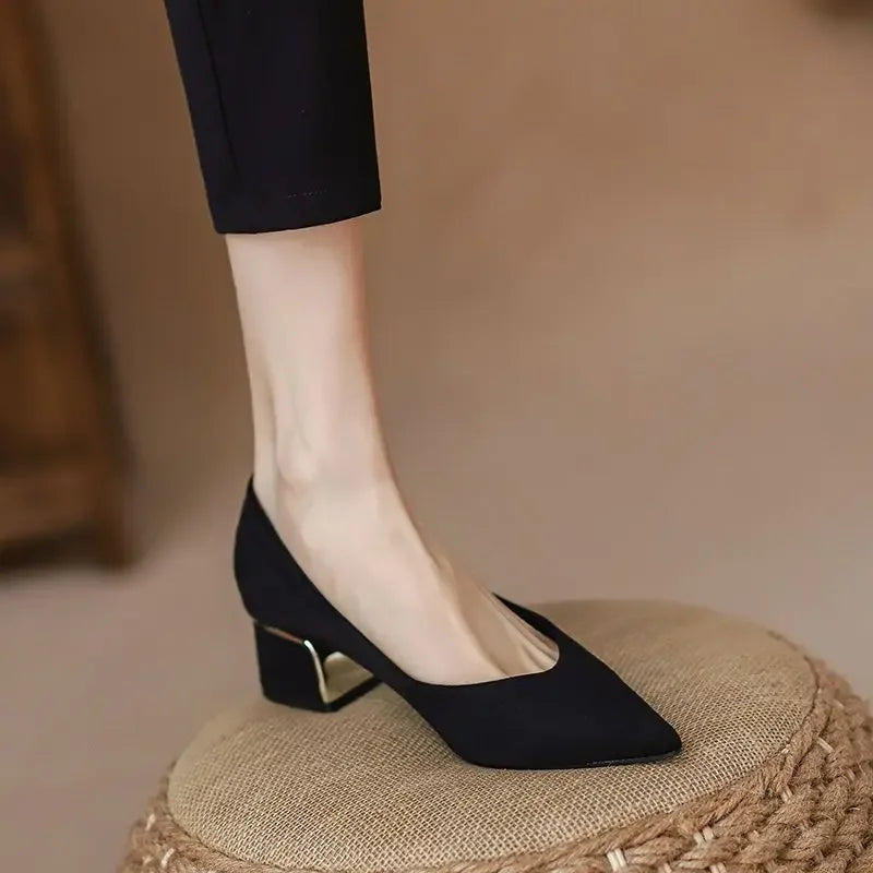 Medium Heels Ladies Pointed Toe Footwear