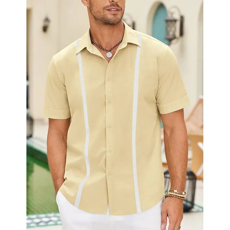 Guayabera Shirts Button-Down T-Shirts Colorful Casual Daily Wear