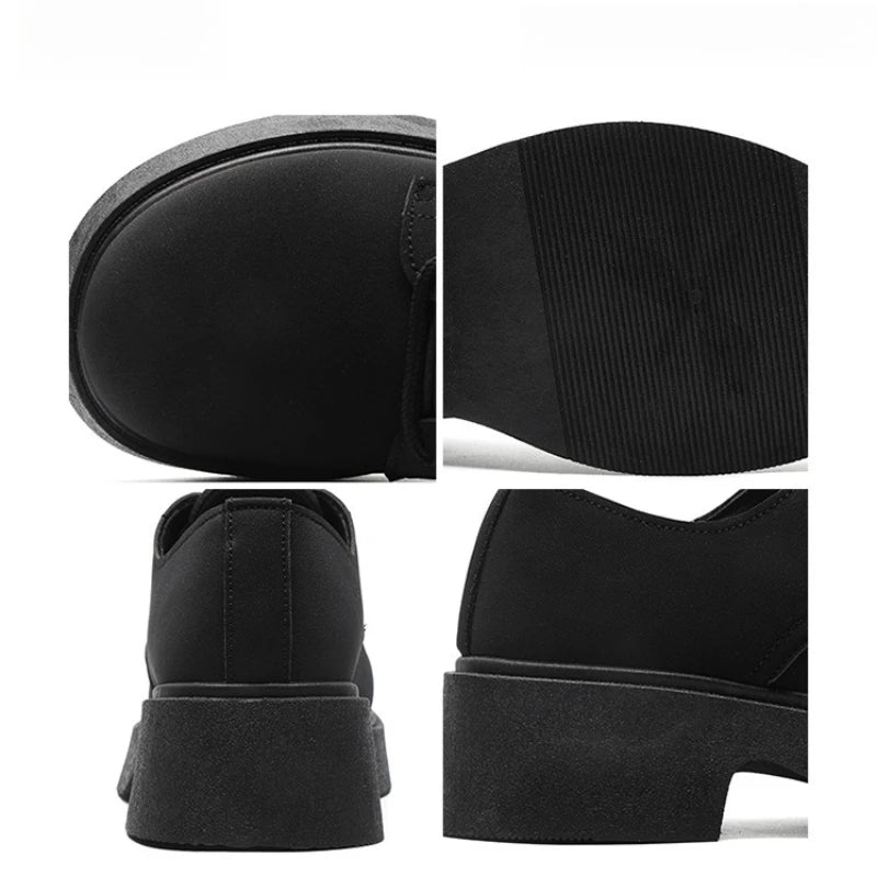 Classic British-Style Round-Toe Youth Streetwear Leather Shoes