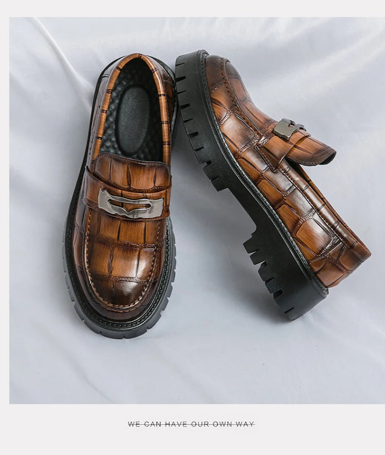 STRONGSHEN Casual Leather Loafers