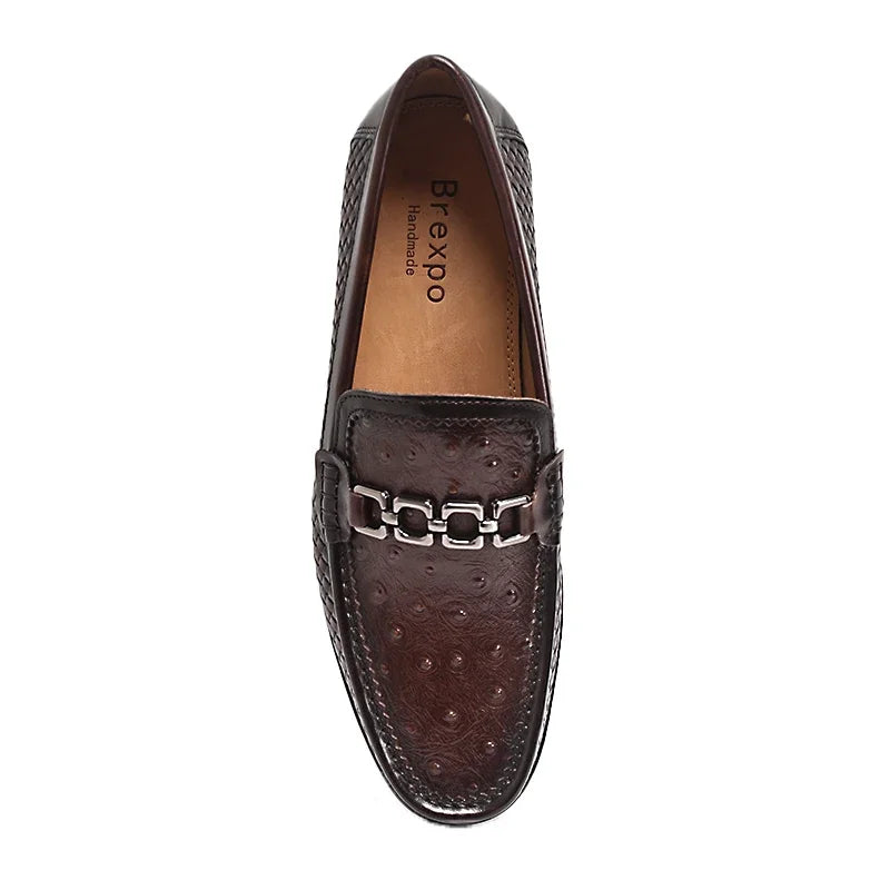 Pointed Toe Handmade Military Style Banquet Shoes with Metal Buckles