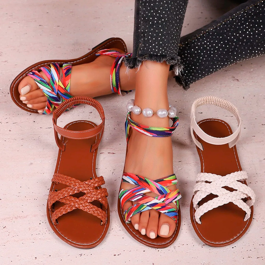 Flat Non Slip Roman Strap Sandals