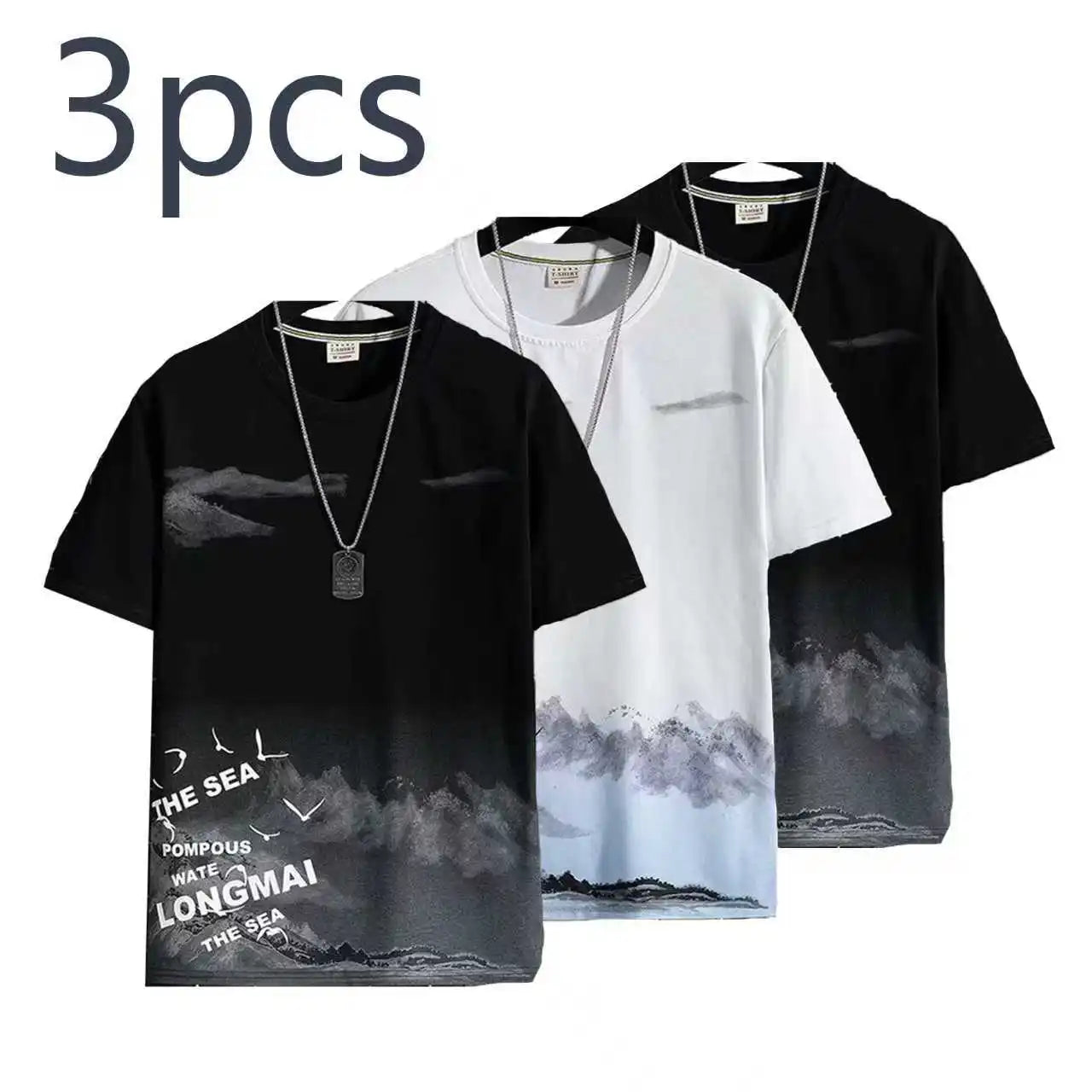 3 Pieces Men's Quick Dry sports Breathable T-shirts