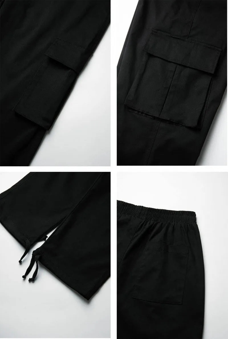 4-Piece Men's Cotton Straight Leg Casual Loose Work Pants, Stylish And Versatile Design