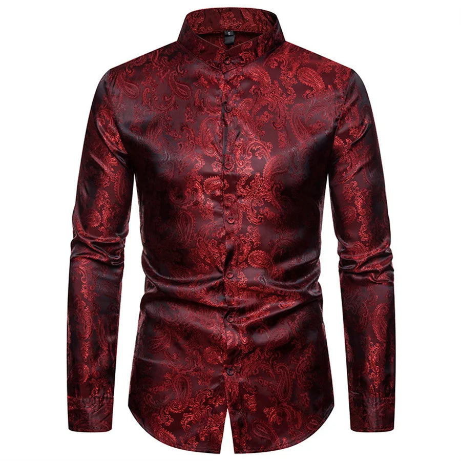 Floral Long Sleeve Dress Shirts