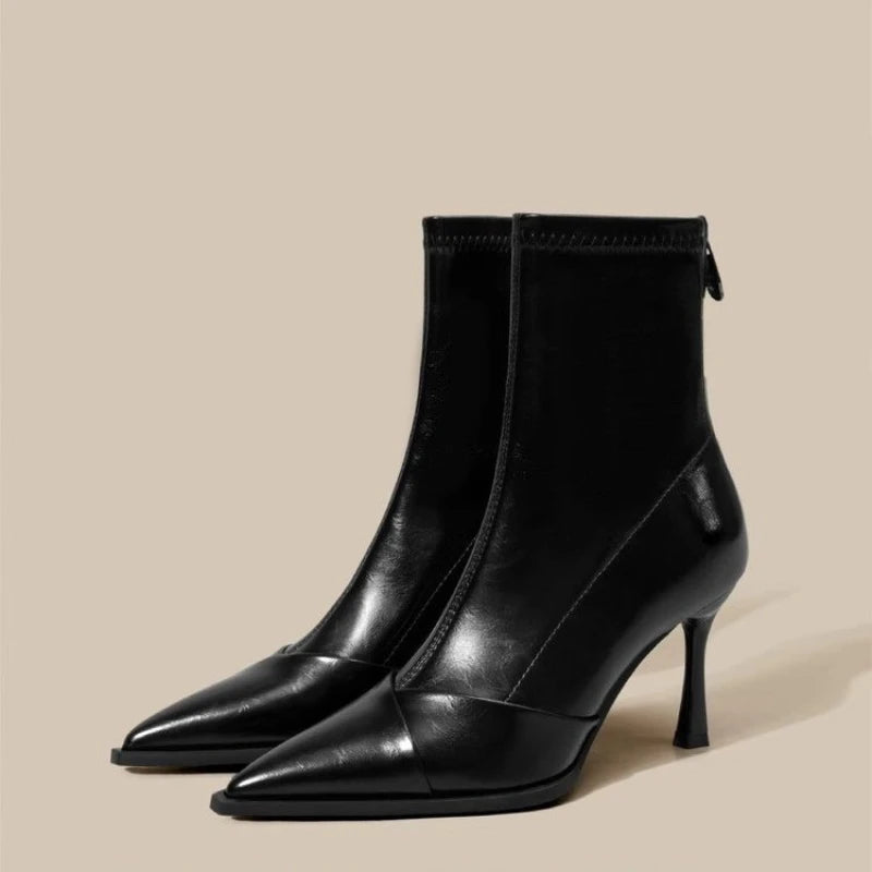 High Heel Elegant Pointed Toe Slim Ankle Boots