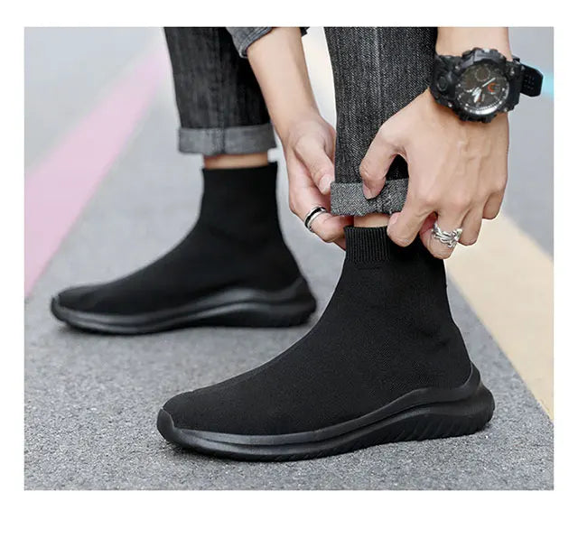 High-Top Casual Walking Sports Non-Slip Flat Ankle Boots