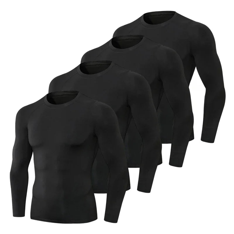 1/4 Pieces Pack Long Sleeve Quick Dry Compression Shirts