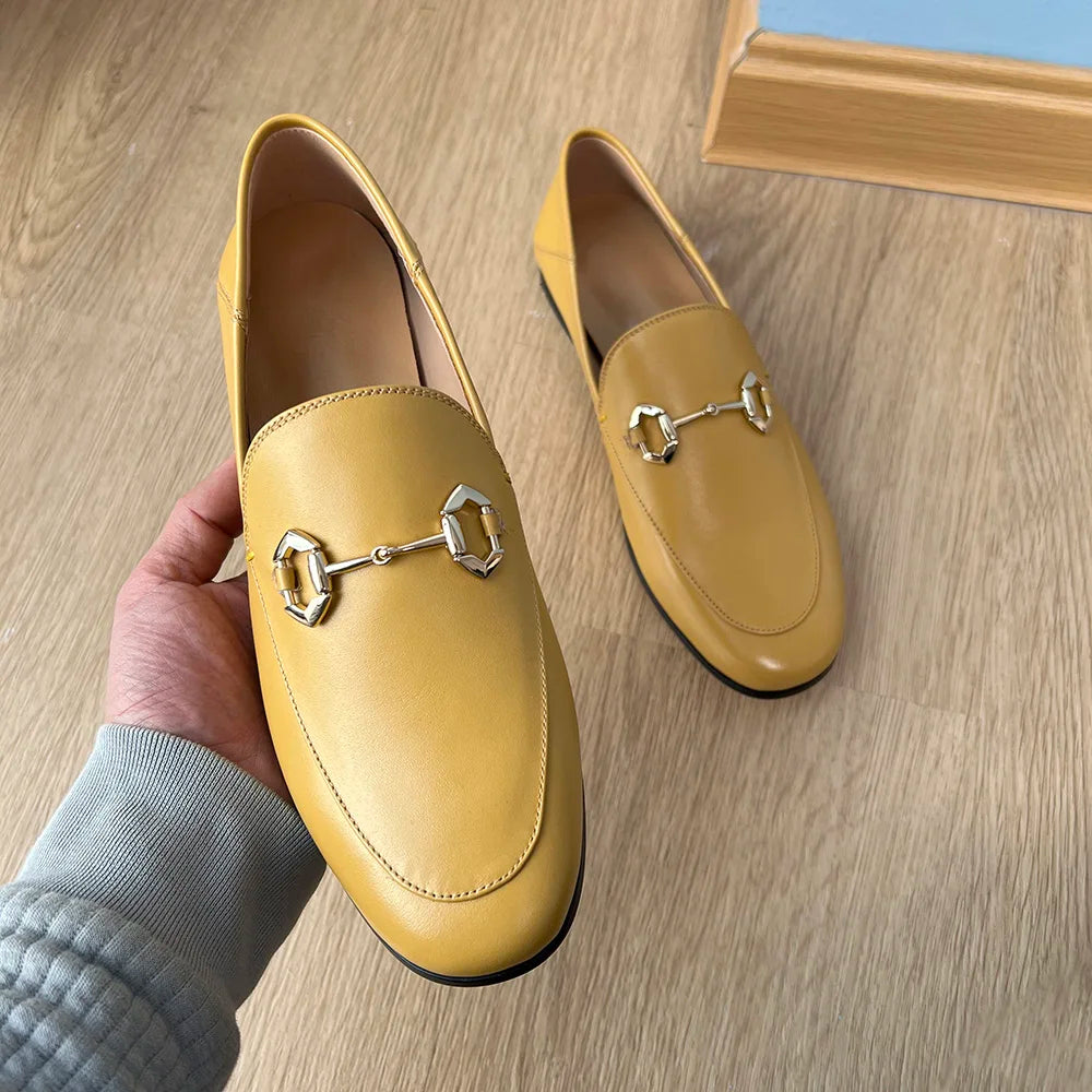 Genuine Leather Flats Outwear Casual Shoes
