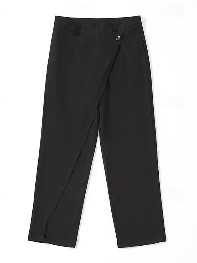 Casual Mens Trousers Vintage Pleated Solid Color Loose Straight Pants