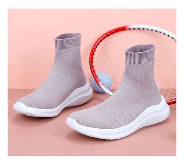 High-Top Casual Walking Sports Non-Slip Flat Ankle Boots