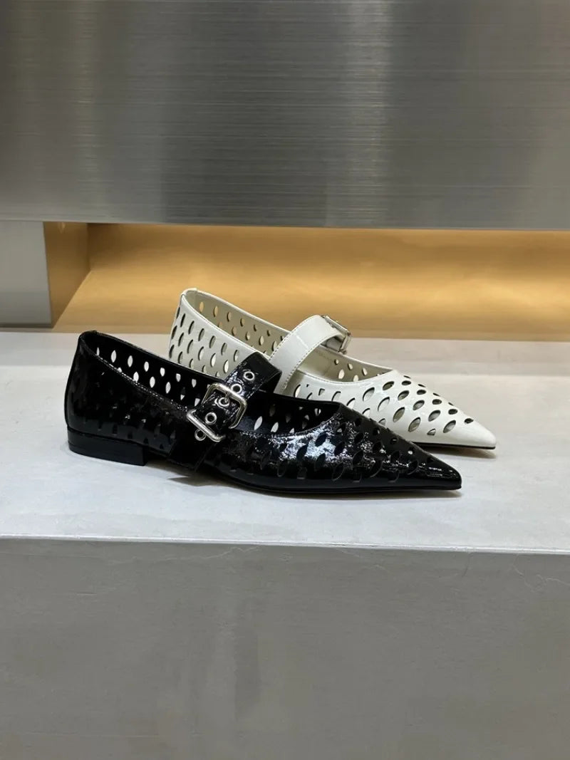 Pointed Toe Flats Hollow Loafers