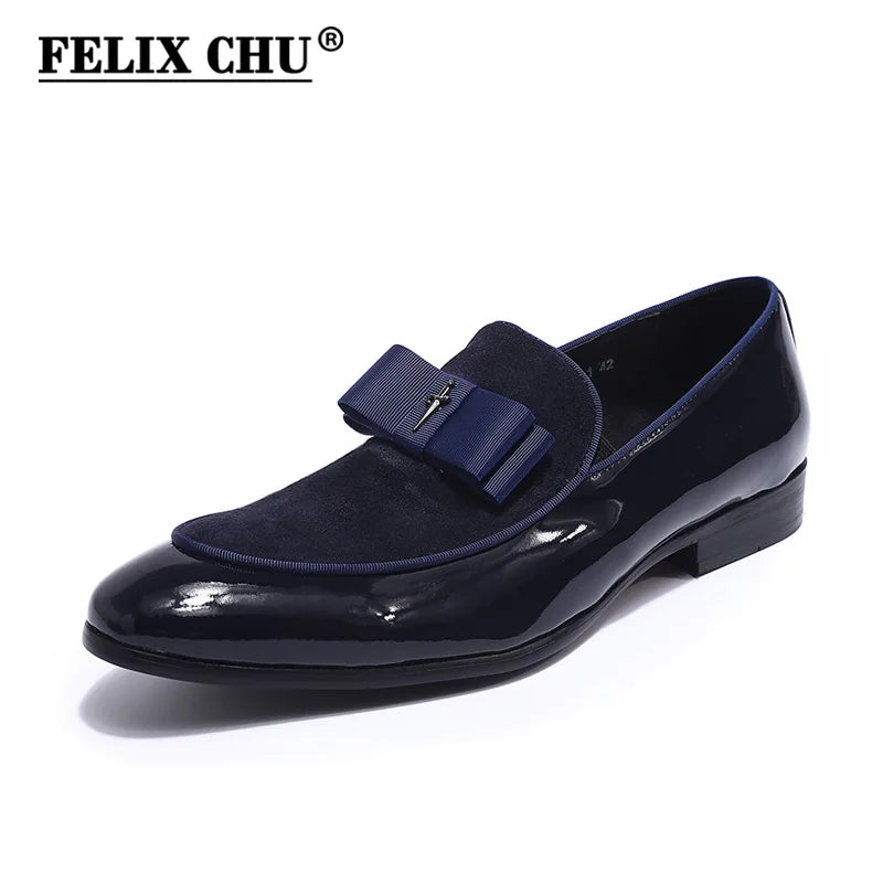 Cross Labled Suede Slip-On Leather Loafers