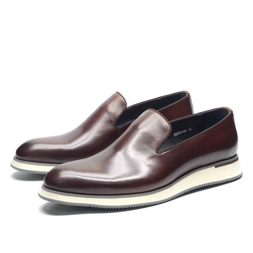 Classic Genuine Leather Loafer, Luxury Handmade Minimalist Style