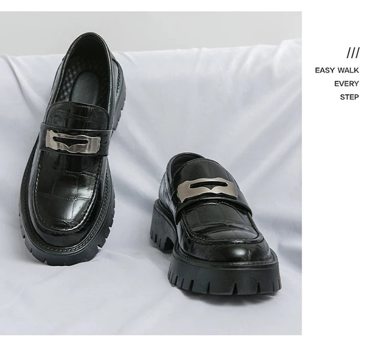 STRONGSHEN Casual Leather Loafers