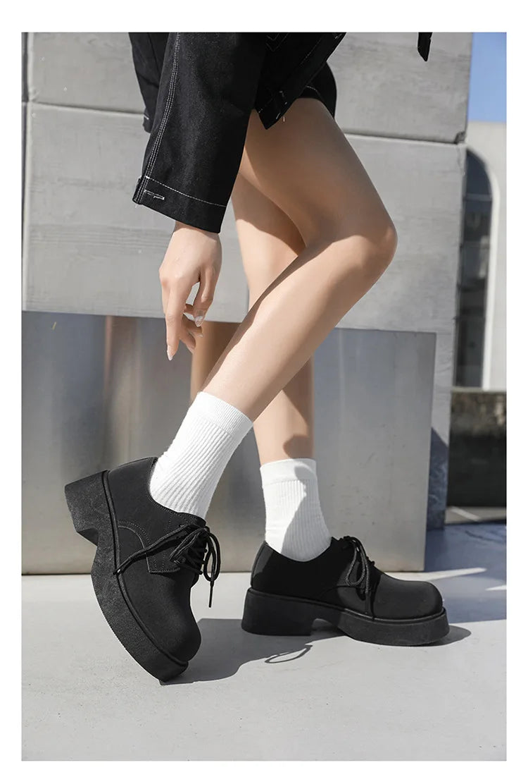 Classic British-Style Round-Toe Youth Streetwear Leather Shoes