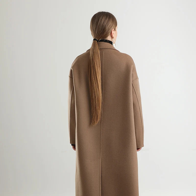 wool coat, double-sided, Korean style, lapel