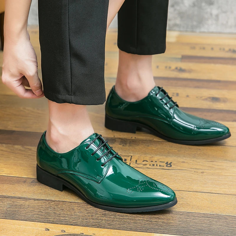 Pointed Formal  Lace-Up Leather Oxfords Shoes