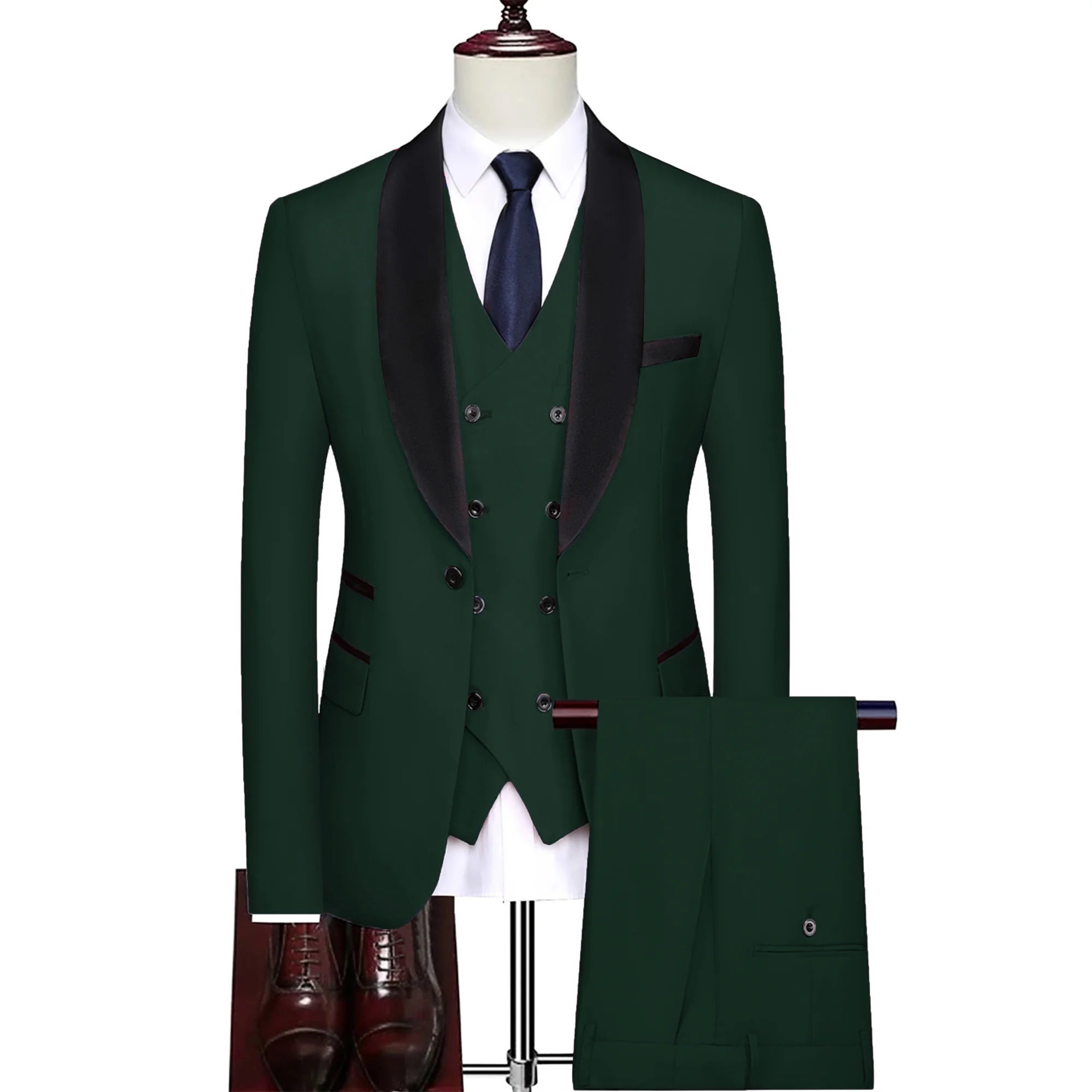 Men's three-piece suit Jacket Vest and trousers Dinner wedding tuxedo Slim-fit formal business suit