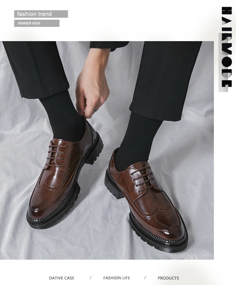 British Brock Style Leather Shoes