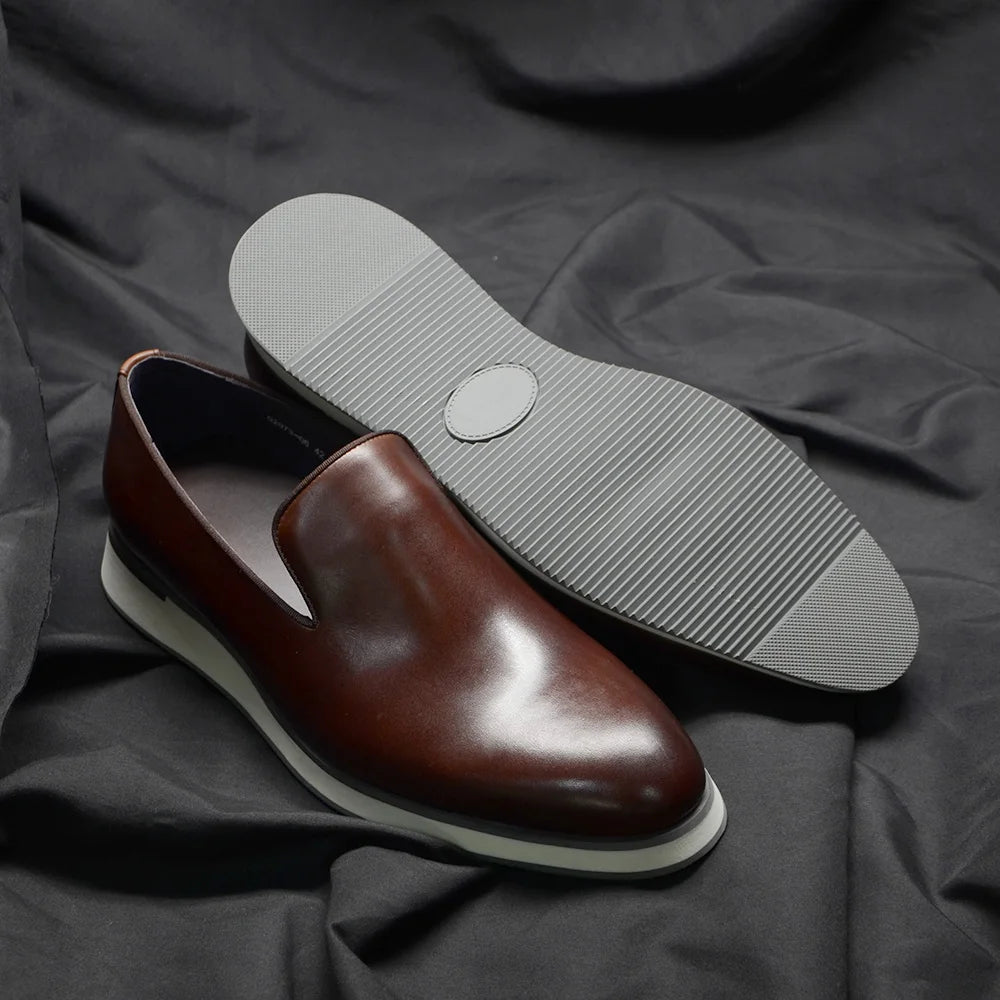 Classic Genuine Leather Loafer, Luxury Handmade Minimalist Style