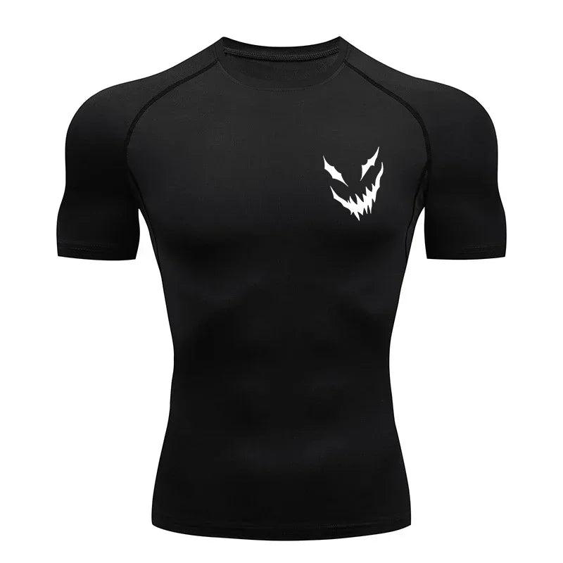 Bull Print Athletic Quick Dry Compression Shirts T-Shirts