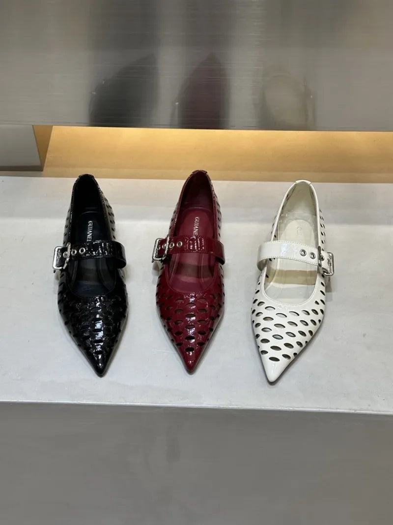 Pointed Toe Flats Hollow Loafers