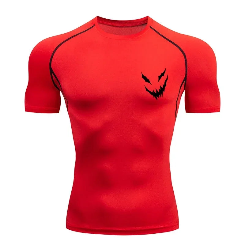 Bull Print Athletic Quick Dry Compression Shirts T-Shirts