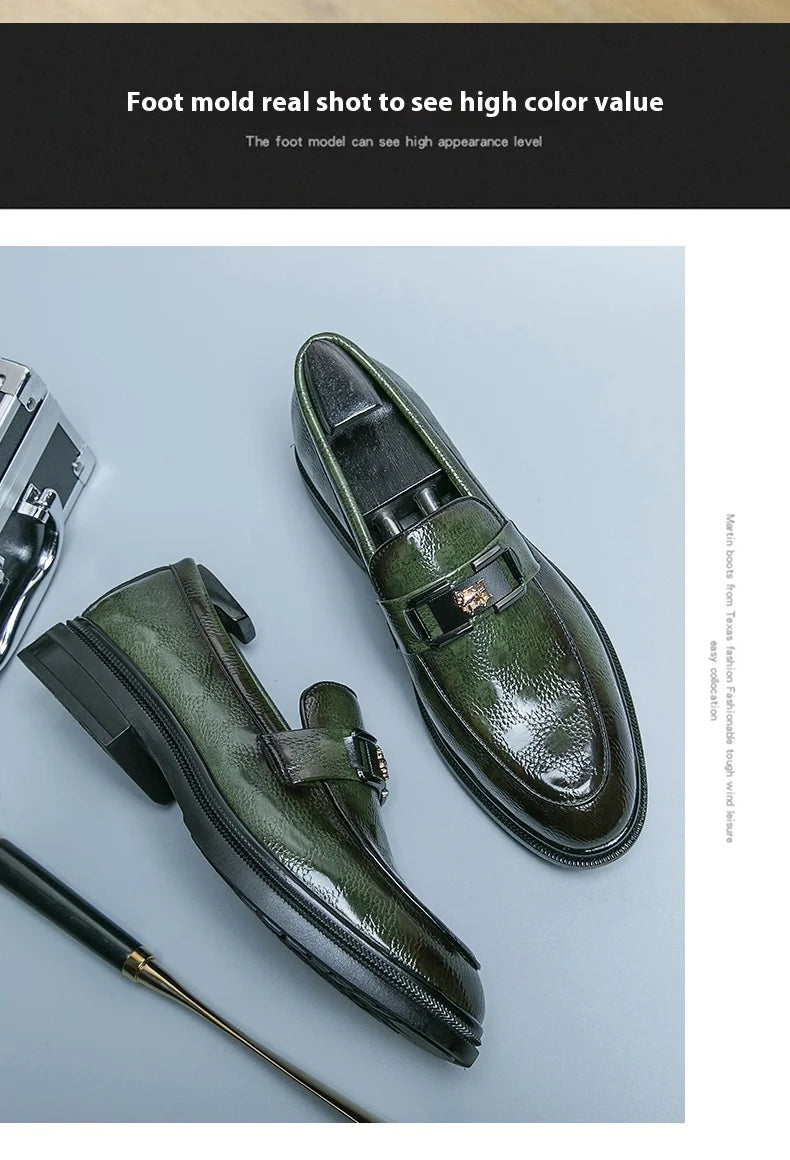 Leather British Style Casual Slip-on Breathable Loafers