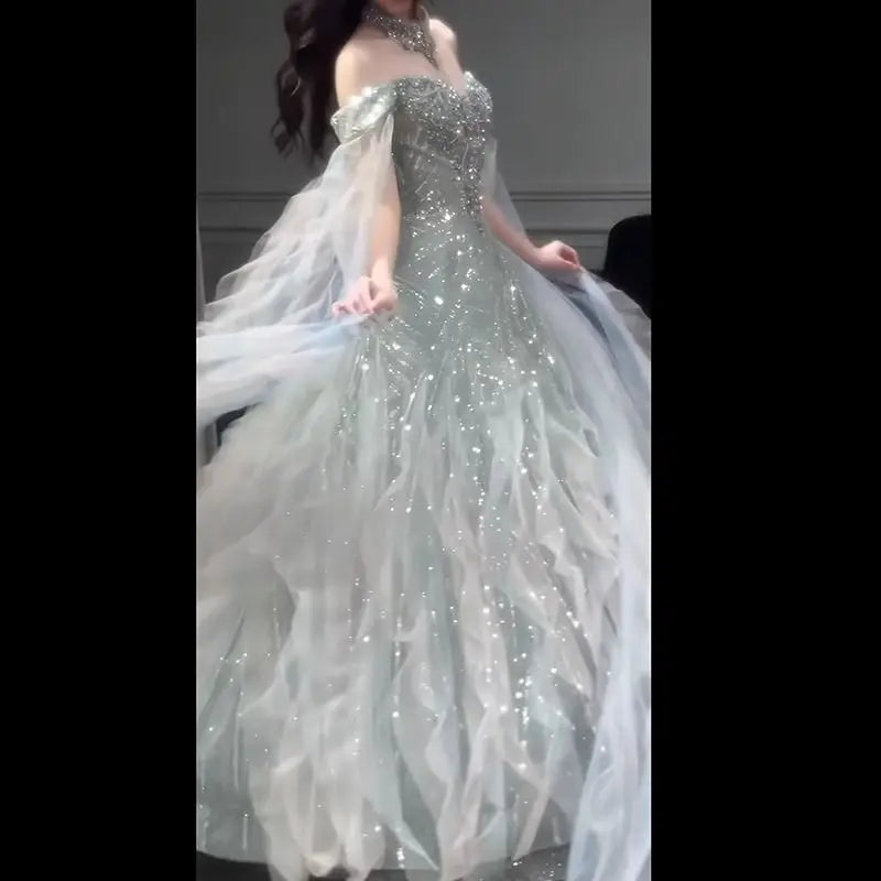 High-end Light Luxury Niche Heavy Elegant Temperament Host Dress